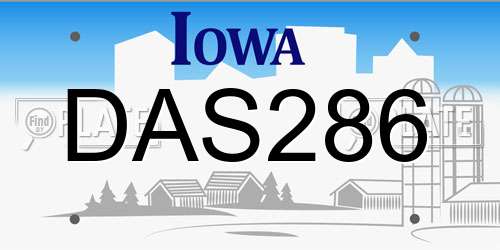 DAS286 Iowa License Plate