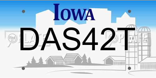 DAS42T Iowa License Plate