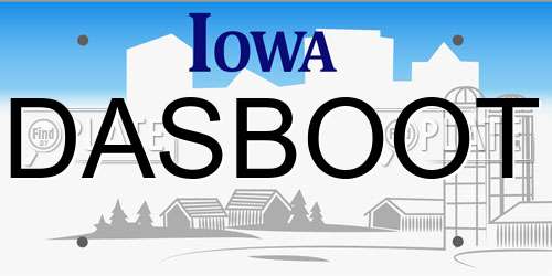 DASBOOT Iowa License Plate