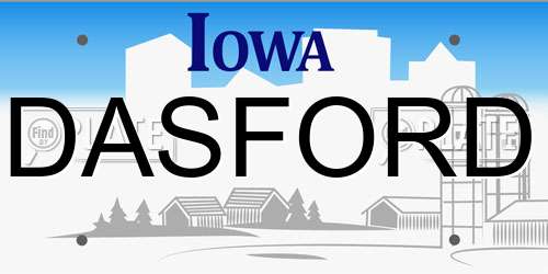 DASFORD Iowa License Plate