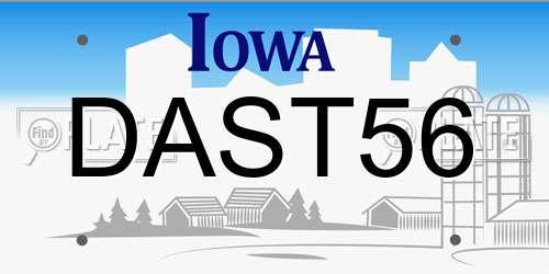 DAST56 Iowa License Plate