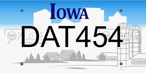 DAT454 Iowa License Plate