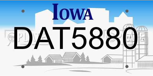 DAT5880 Iowa License Plate