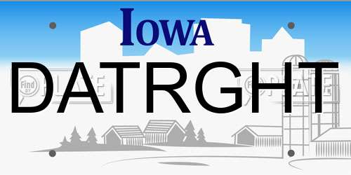 DATRGHT Iowa License Plate