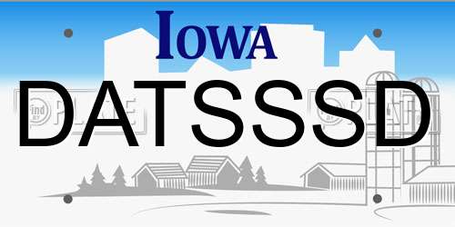 DATSSSD Iowa License Plate