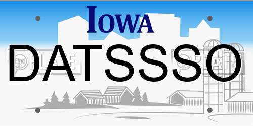 DATSSSO Iowa License Plate