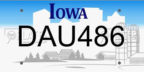 DAU486 Iowa License Plate