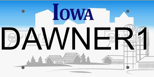DAWNER1 Iowa License Plate