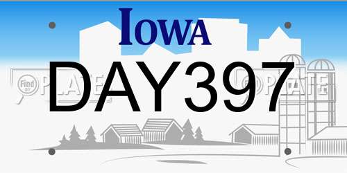 DAY397 Iowa License Plate