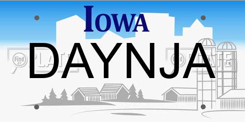DAYNJA Iowa License Plate