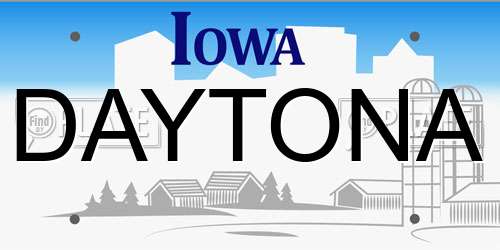 DAYTONA Iowa License Plate