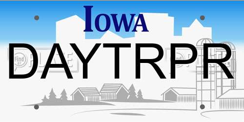 DAYTRPR Iowa License Plate