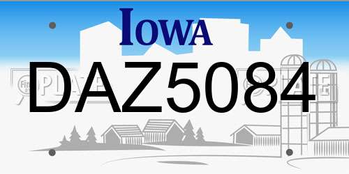 DAZ5084 Iowa License Plate