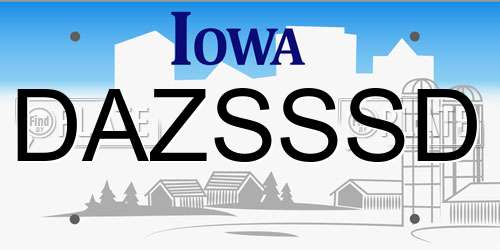 DAZSSSD Iowa License Plate