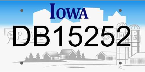 DB15252 Iowa License Plate