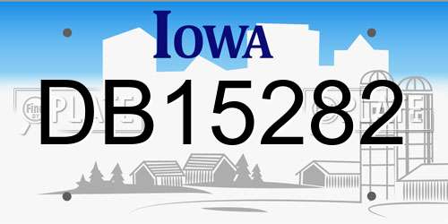 DB15282 Iowa License Plate