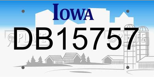 DB15757 Iowa License Plate