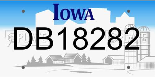 DB18282 Iowa License Plate