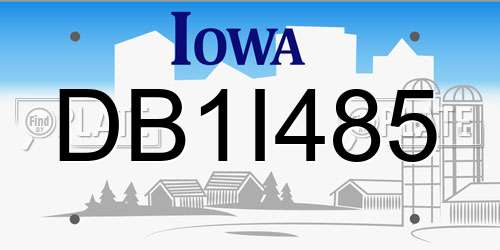 DB1I485 Iowa License Plate