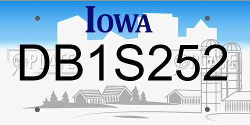 DB1S252 Iowa License Plate