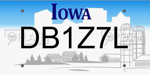 DB1Z7L Iowa License Plate