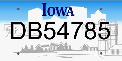 DB54785 Iowa License Plate