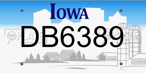 DB6389 Iowa License Plate