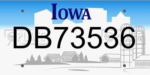 DB73536 Iowa License Plate