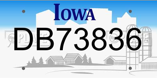 DB73836 Iowa License Plate