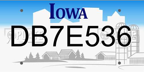 DB7E536 Iowa License Plate