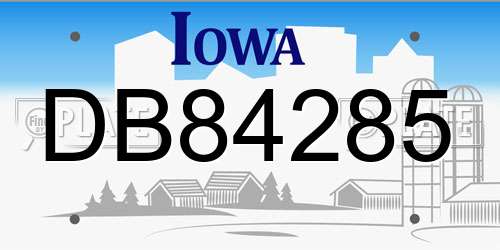 DB84285 Iowa License Plate