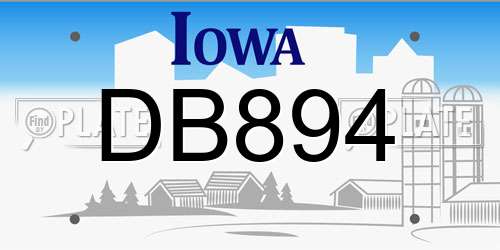 DB894 Iowa License Plate