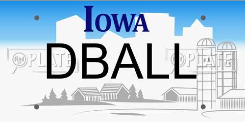DBALL Iowa License Plate