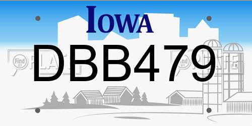 DBB479 Iowa License Plate