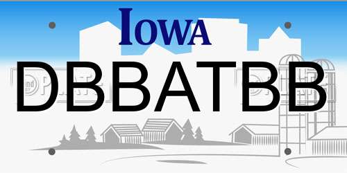 DBBATBB Iowa License Plate