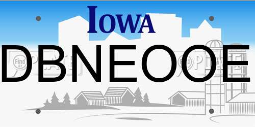 DBNEOOE Iowa License Plate