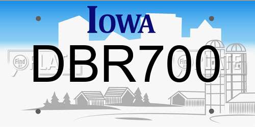 DBR700 Iowa License Plate