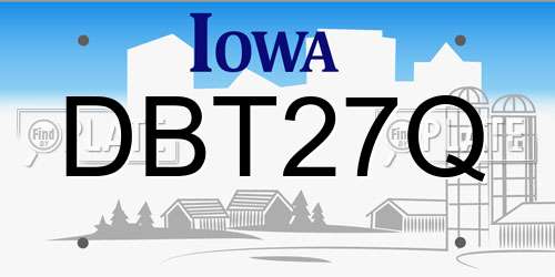 DBT27Q Iowa License Plate