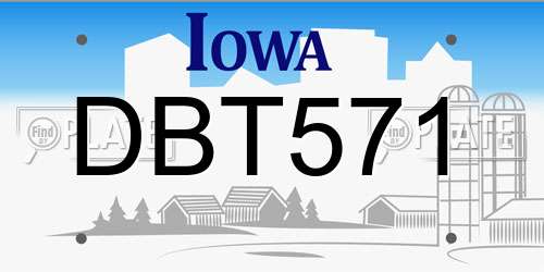 DBT571 Iowa License Plate