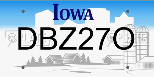 DBZ27O Iowa License Plate
