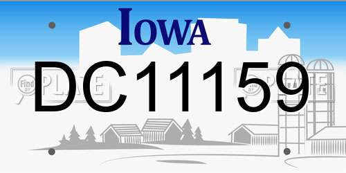 DC11159 Iowa License Plate