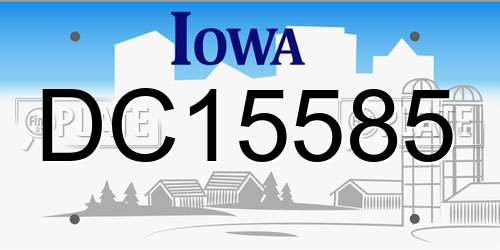 DC15585 Iowa License Plate