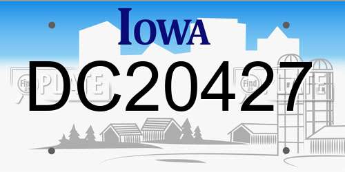 DC20427 Iowa License Plate