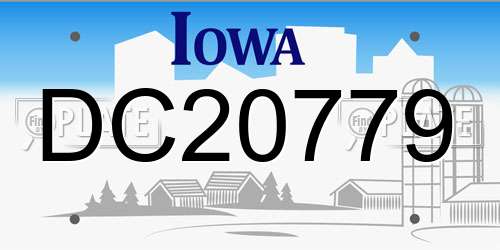 DC20779 Iowa License Plate