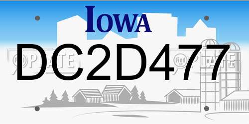 DC2D477 Iowa License Plate