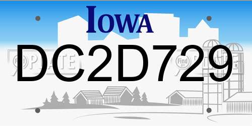 DC2D729 Iowa License Plate