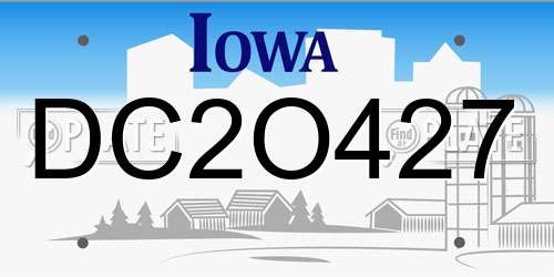 DC2O427 Iowa License Plate