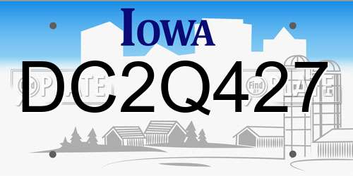 DC2Q427 Iowa License Plate