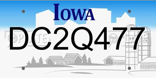 DC2Q477 Iowa License Plate