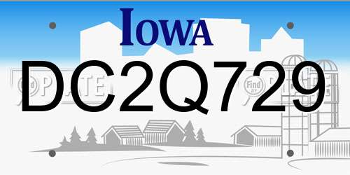 DC2Q729 Iowa License Plate